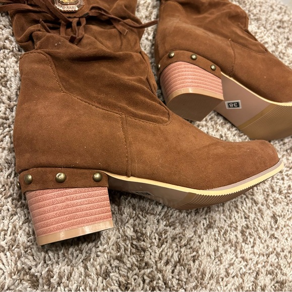 Brown Suede Women's Boots - Picture 3 of 13